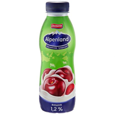 Продукт Ehrmann Alpenland йогуртный питьевой с вишней 1.2% 420 г