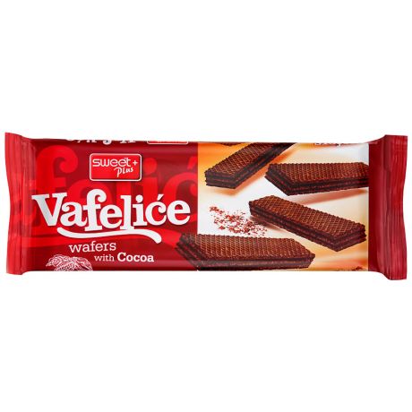 Вафли Sweet Plus Vafelice шоколадные с какао-кремом 170 г