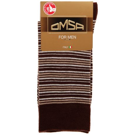Носки мужские Omsa Style 503 в полоску шоколад размер 42-44