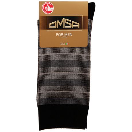 Носки мужские Omsa Style 504 в полоску черный размер 42-44