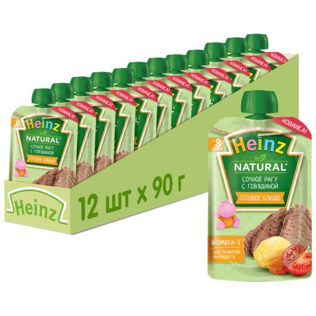 Пюре Heinz сочное рагу говядина без сахара с 8 месяцев 90 г 12 штук