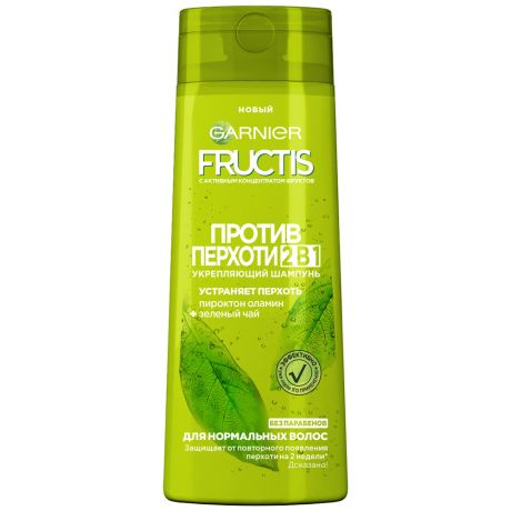 Шампунь для волос Garnier Fructis Против перхоти 2в1 с зеленым чаем и пироктон оламином для всех типов волос 250 мл