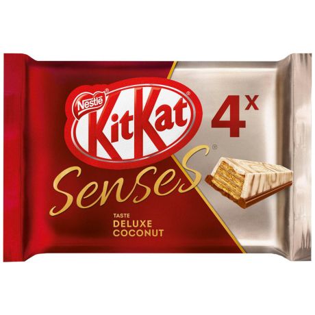 Шоколад KitKat Senses Taste Deluxe Coconut Белый шоколад кокос и молочный шоколад миндаль с хрустящей вафлей 116 г