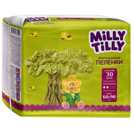 Пеленки одноразовые детские Milly Tilly Normal 60x90 см 30 штук