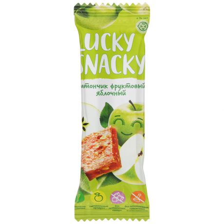 Батончик фруктовый Lucky Snacky детский яблочный 30 г