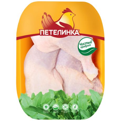 Окорочок цыпленка-бройлера Петелинка с кожей охлажденный 1.2-1.6 кг