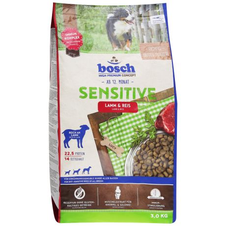 Корм сухой Bosch Sensitive с ягнёнком и рисом для собак 3 кг