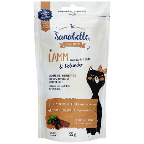 Лакомство Sanabelle Snack с ягненком и бузиной для кошек 55 г