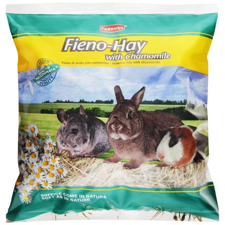 Сено Padovan Fieno-hay луговые травы с ромашкой для грызунов и кроликов 700 г