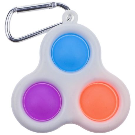 Игрушка-антистресс Simple Dimple 3 кнопки белый пластик и брелок 7.5х7 см