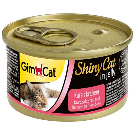 Корм влажный Gimborn GimCat ShinyCat с курицей и крабом для кошек 70 г