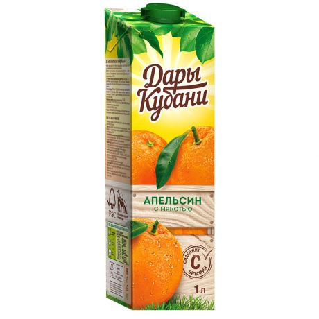 Нектар Дары Кубани апельсин с мякотью 1 л