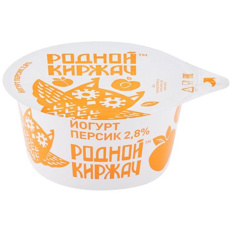 Йогурт Родной Киржач Персик 2.8% 150 г