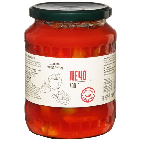 Лечо ВкусВилл Перец в томатном соусе 700 г