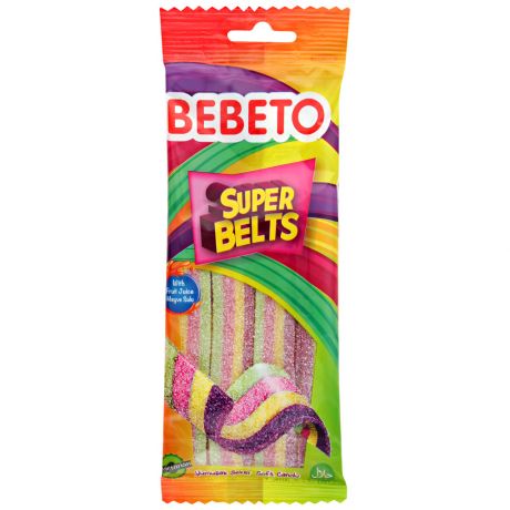 Жевательный мармелад Bebeto super belts со вкусом тутти-фрутти 75 г