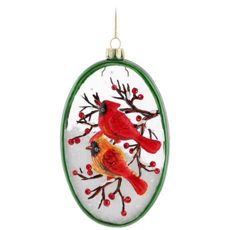 Елочное украшение Holiday Classics Овал Красные кардиналы 8.6х14 см