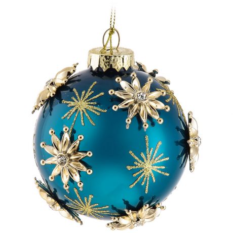 Елочное украшение Holiday Classics Шар Рождественская звезда аквамарин 8 см