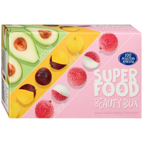 Подарочный набор Сто рецептов красоты superfood beauty box маска-основа, скраб, гель-масло для лица 80+20+20 мл