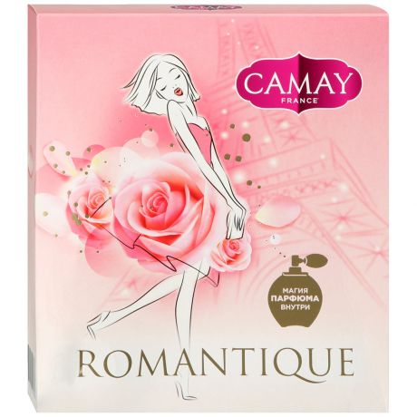 Подарочный набор Camay Романтик Гель для душа+мыло с ароматом французской розы и черной орхидеи 250 мл+2X85 г