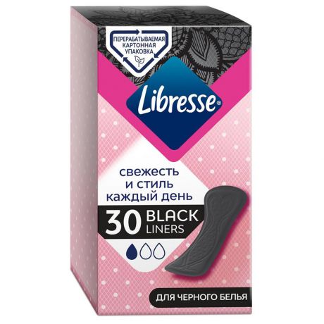 Ежедневные прокладки Libresse Dailies Style Черные 30 штук