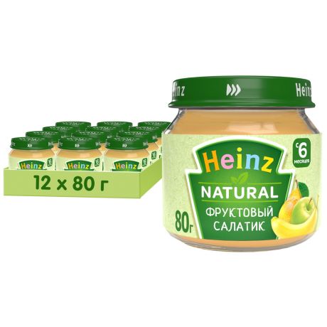 Пюре Heinz фруктовый салатик с 6 месяцев 12 штук по 80 г