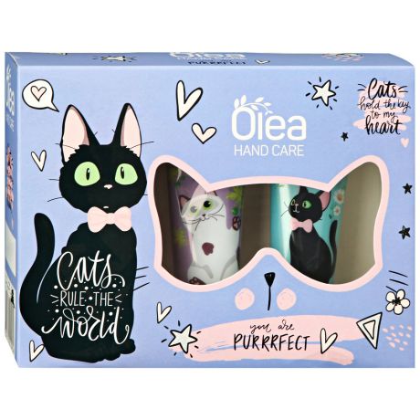 Подарочный набор Olea Hand Care Cats Крем для рук комплексный увлажняющий питательный 30 мл 3 штуки