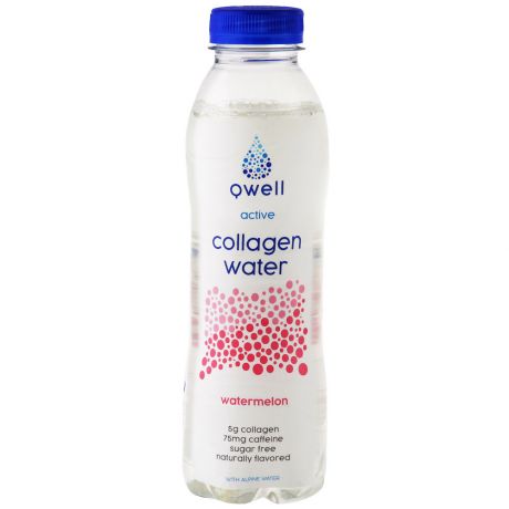 Напиток Qwell Collagen Water со вкусом арбуза безалкогольный негазированный 0.53 л