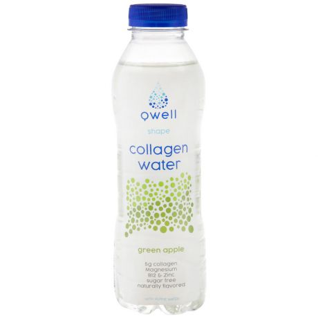 Напиток Qwell Collagen Water со вкусом зеленого яблока безалкогольный негазированный 0.53 л