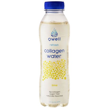 Напиток Qwell Collagen Water со вкусом лайма безалкогольный негазированный 0.53 л