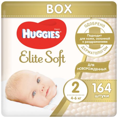 Подгузники Huggies Elite Soft 2 (4-6 кг, 164 штук)