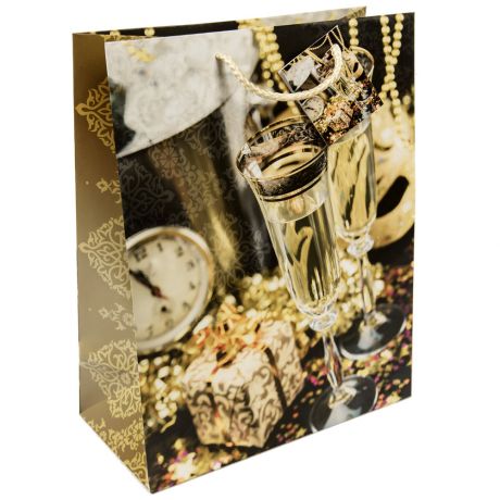 Бумажный пакет Magic Pack Золотые бокалы 33х45.7х10.2 см