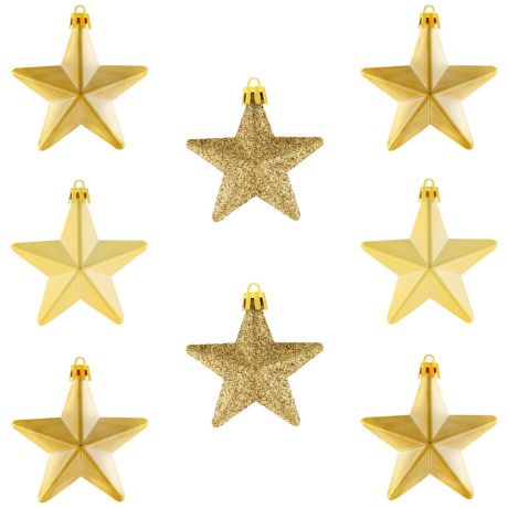 Набор елочных украшений Koopman Звезды золотой 65 см 8 штук