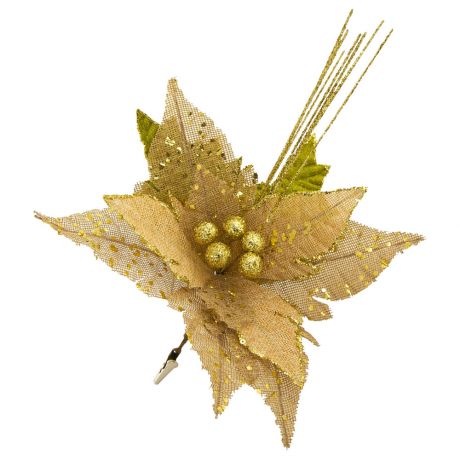 Украшение Новогоднее Magic Time елочное Золото-орнамент Цветок с листками 25x25x30 см