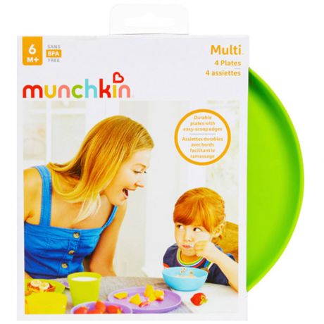 Набор Munchkin Детских Цветных Пластиковых Тарелок 4 штуки от 6 месяцев