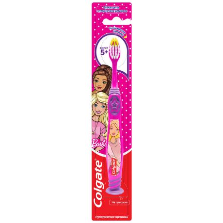 Зубная щетка детская Colgate Barbie супермягкая розовая с 5 лет