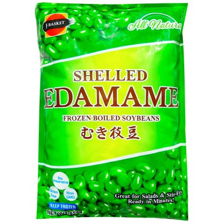Бобы соевые Edamame Yuyao Gumancang зеленые очищенные вареные замороженные 454 г