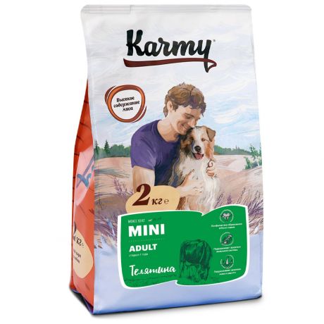 Корм сухой Karmy Mini Adult для собак мелких пород с телятиной 2 кг