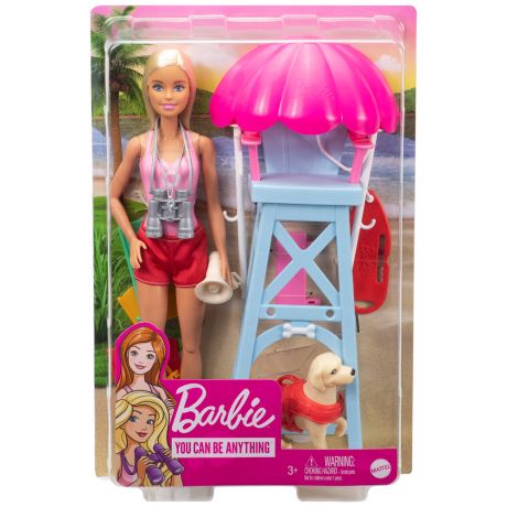 Кукла Mattel Barbie Барби Спасатель на пляже с вышкой собакой и аксессуарами