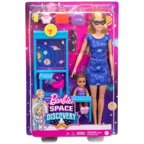 Игровой набор Mattel Barbie Учитель космонавтики с куклой Барби и ребенком в классе с аксессуарами