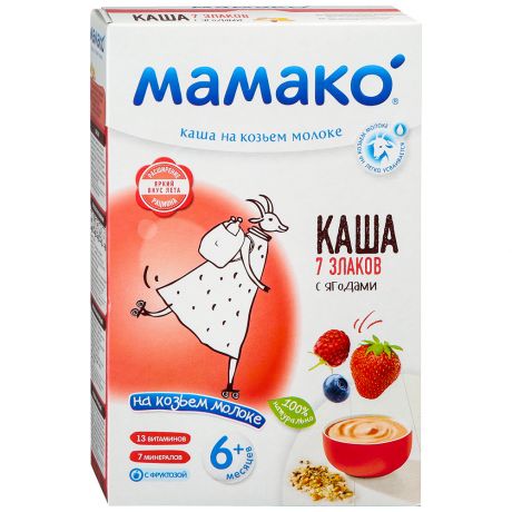 Каша 7 злаков Мамако на козьем молоке ягоды с 6 месяцев 200 г