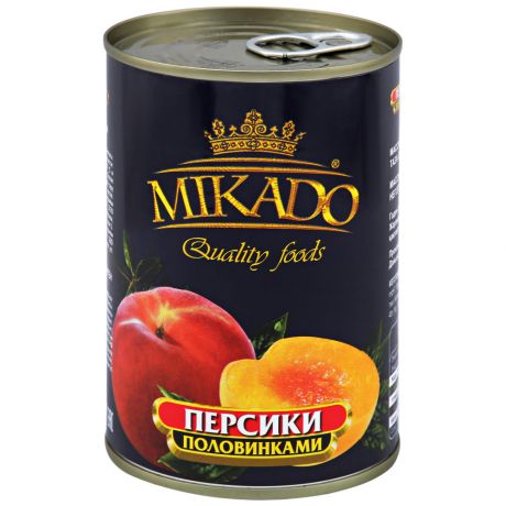 Персики Mikado половинки в сиропе 425 мл