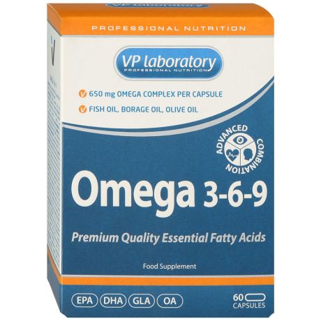 Жирные кислоты VpLab Omega 3-6-9 Незаменимые (60 капсул)