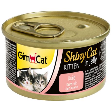 Корм влажный Gimborn GimCat ShinyCat с цыпленком для котят 70 г
