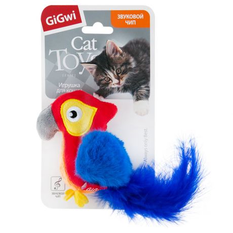 Игрушка GigWi попугай со звуковым чипом для кошек