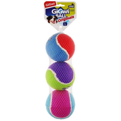 Игрушка GigWi три мяча с пищалкой для собак 8 см