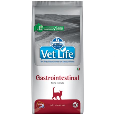 Корм сухой Farmina Vet Life Gastro-Intestinal при желудочно-кишечных заболеваниях для кошек 2 кг