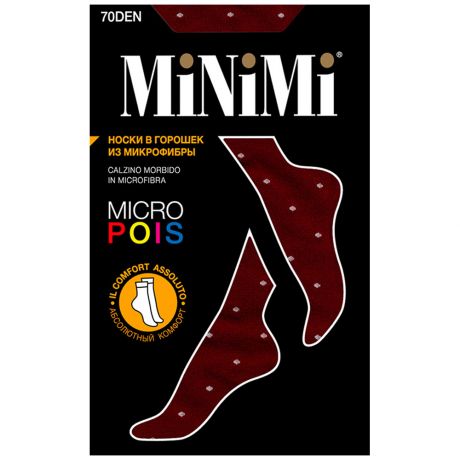 Носки женские Minimi Micro Pois 70 Винный синтетические