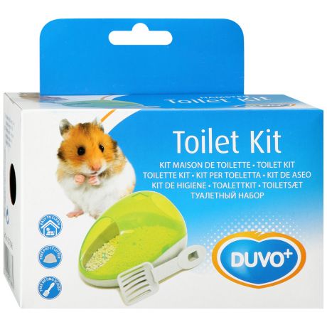 Туалет Duvo+ Potty Kit зеленый для мелких грызунов 15х10х8 см