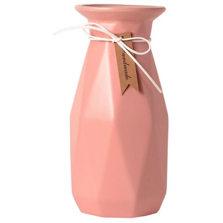 Ваза Magic Home декоративная Розовая фактура из каменной керамики 12.5х12.5х23.5 см