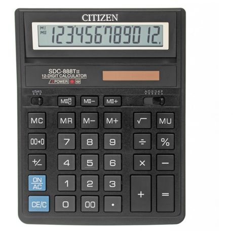 Калькулятор настольный Citizen SDC-888TII 12 разрядов 158х203х31 мм черный